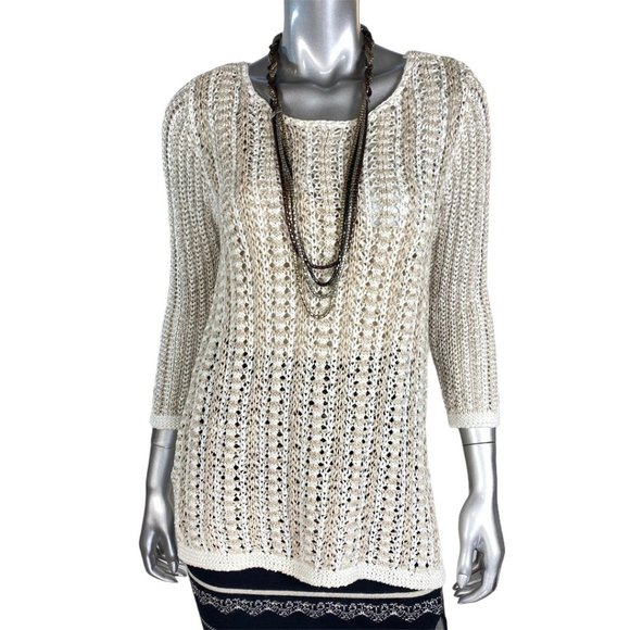 Dana Buchman Loose Weave Tunic Sweater S - Picture 1 of 3